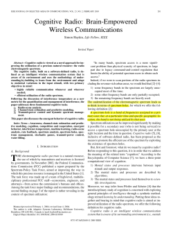 Cognitive Radio: Brain-Empowered Wireless Communications