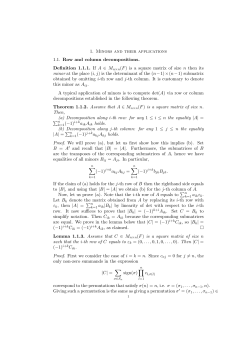 1. Minors and their applications 1.1. Row and column