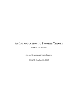 an introduction to promise theory
