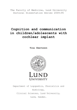 Cognition and communication in children
