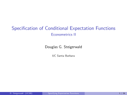 Specification of Conditional Expectation Functions