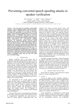 Preventing converted speech spoofing attacks in - INESC-ID