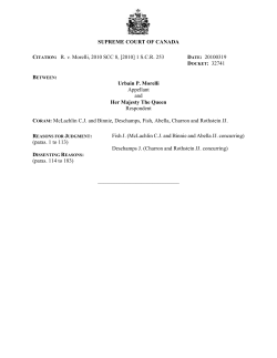 SUPREME COURT OF CANADA Citation: R. v. Morelli, 2010 SCC 8