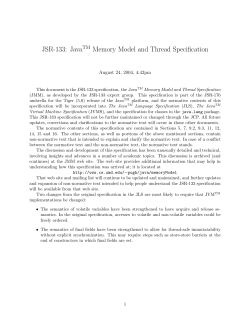 JSR-133: JavaTM Memory Model and Thread Specification