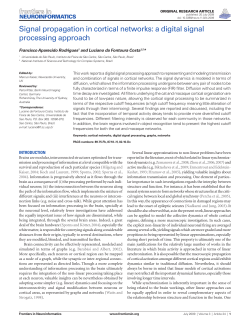 Signal propagation in cortical networks: a digital signal processing