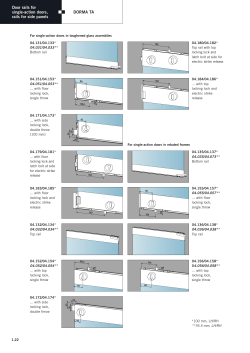 Door rails for single-action doors, rails for side panels DORMA TA