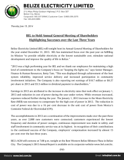 BEL to Hold Annual General Meeting of Shareholders Highlighting