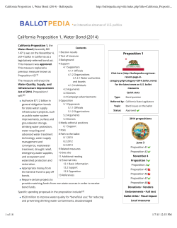 California Proposition 1, Water Bond