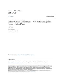 Let`s Set Aside Differences &acirc;&bull;fi Not Just During This