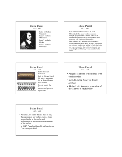Blaise Pascal Blaise Pascal Blaise Pascal Blaise Pascal Blaise Pascal