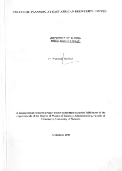 Strategic Planning At East African Breweries Limited