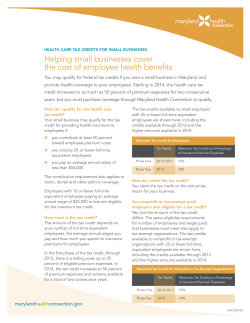 Helping small businesses cover the cost of employee health benefits