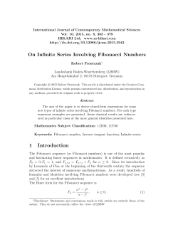On Infinite Series Involving Fibonacci Numbers 1