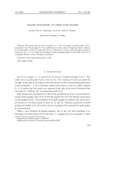 GRAPHS ISOMORPHIC TO THEIR PATH GRAPHS 1