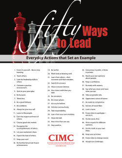 Everyday Actions that Set an Example