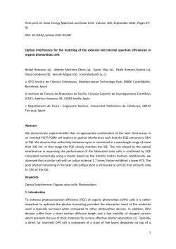 Post-print of: Solar Energy Materials and Solar Cells Volume 104