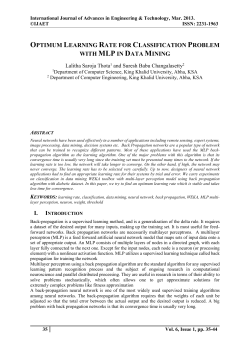 Optimum Learning Rate for Classification Problem with MLP in Data