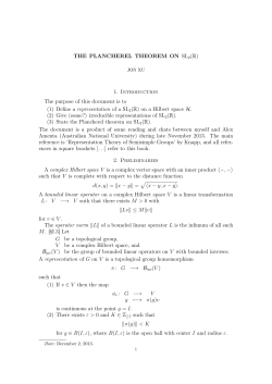 THE PLANCHEREL THEOREM ON SL 2(R) 1. Introduction The