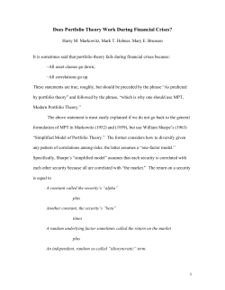 Does Portfolio Theory Work During Financial Crises?