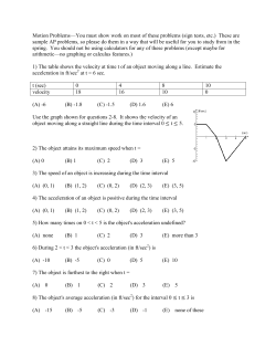 Motion Problems&mdash;You must show work on most of these problems