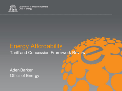 Energy Affordability &ndash; TCF Review Who we are: &ldquo;The Office of