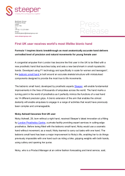 First UK user receives world`s most lifelike bionic hand