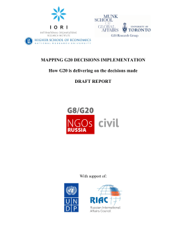 Mapping G20 Decisions Implementation: How G20 is Delivering on