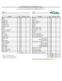 Groche Organic Farms Transplant Order Form Pick up at first Green