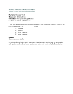 Multiple-Choice Test Gaussian Elimination