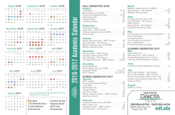 2016-2017 Academic Calendar