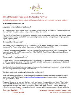 40% of Canadian Food Ends Up Wasted Per Year