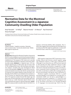Normative Data for the Montreal Cognitive Assessment in a