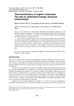 Thermochemistry of organic molecules