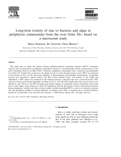 Long-term toxicity of zinc to bacteria and algae in periphyton