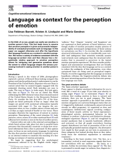 Language as context for the perception of emotion