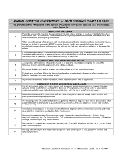 minimum geriatrics competencies for internal medicine and family