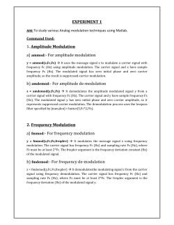 For amplitude modulation b) amdemod