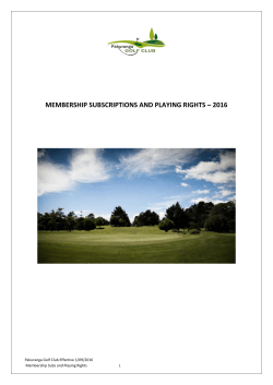 MEMBERSHIP SUBSCRIPTIONS AND PLAYING RIGHTS &ndash; 2016