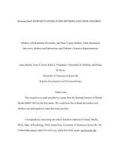 MOTHERS WITH BORDERLINE PERSONALITY DISORDER