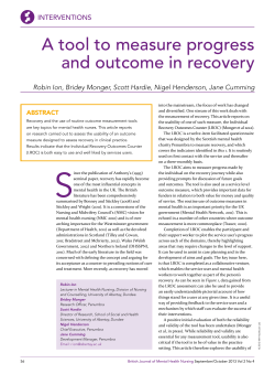 A tool to measure progress and outcome in recovery