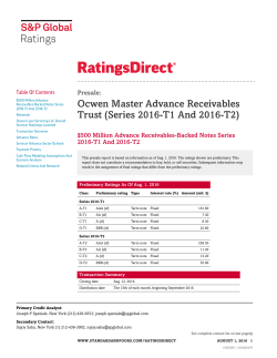 Ocwen Master Advance Receivables Trust (Series 2016