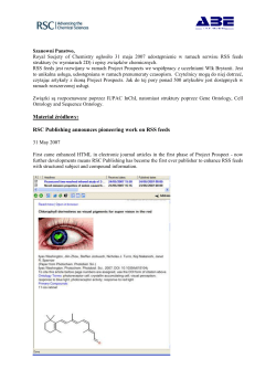 RSC Publishing announces pioneering work on RSS feeds
