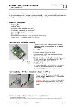 Quickstart Guide Wireless Light Control Custom Set