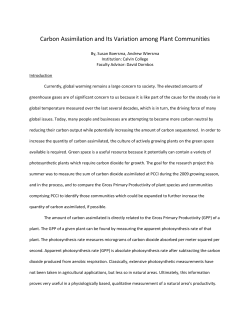 Carbon Assimilation and Its Variation among Plant Communities
