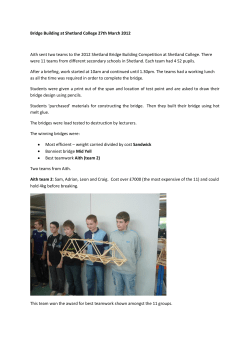 Bridge Building at Shetland College 27th March 2012 Aith sent two