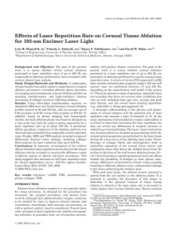 Effects of laser repetition rate on corneal tissue ablation for 193