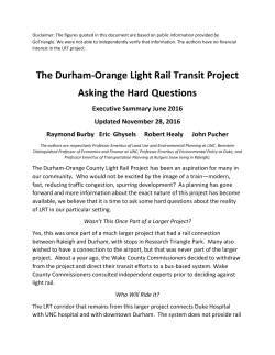 The Durham-Orange Light Rail Transit Project Asking the Hard