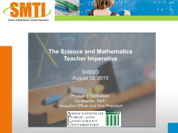 The Science and Mathematics Teacher Imperative presented by