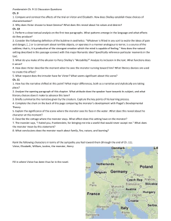 Frankenstein Ch. 9-11 Discussion Questions