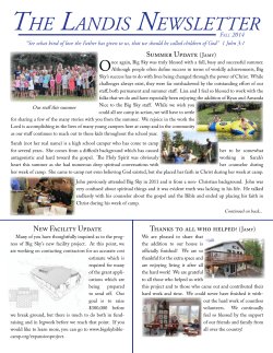 THE LANDIS NEWSLETTER